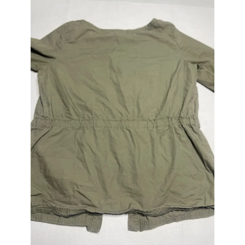 New York Company  Green Utility Jacket Button Front Drawstring Waist Size Medium